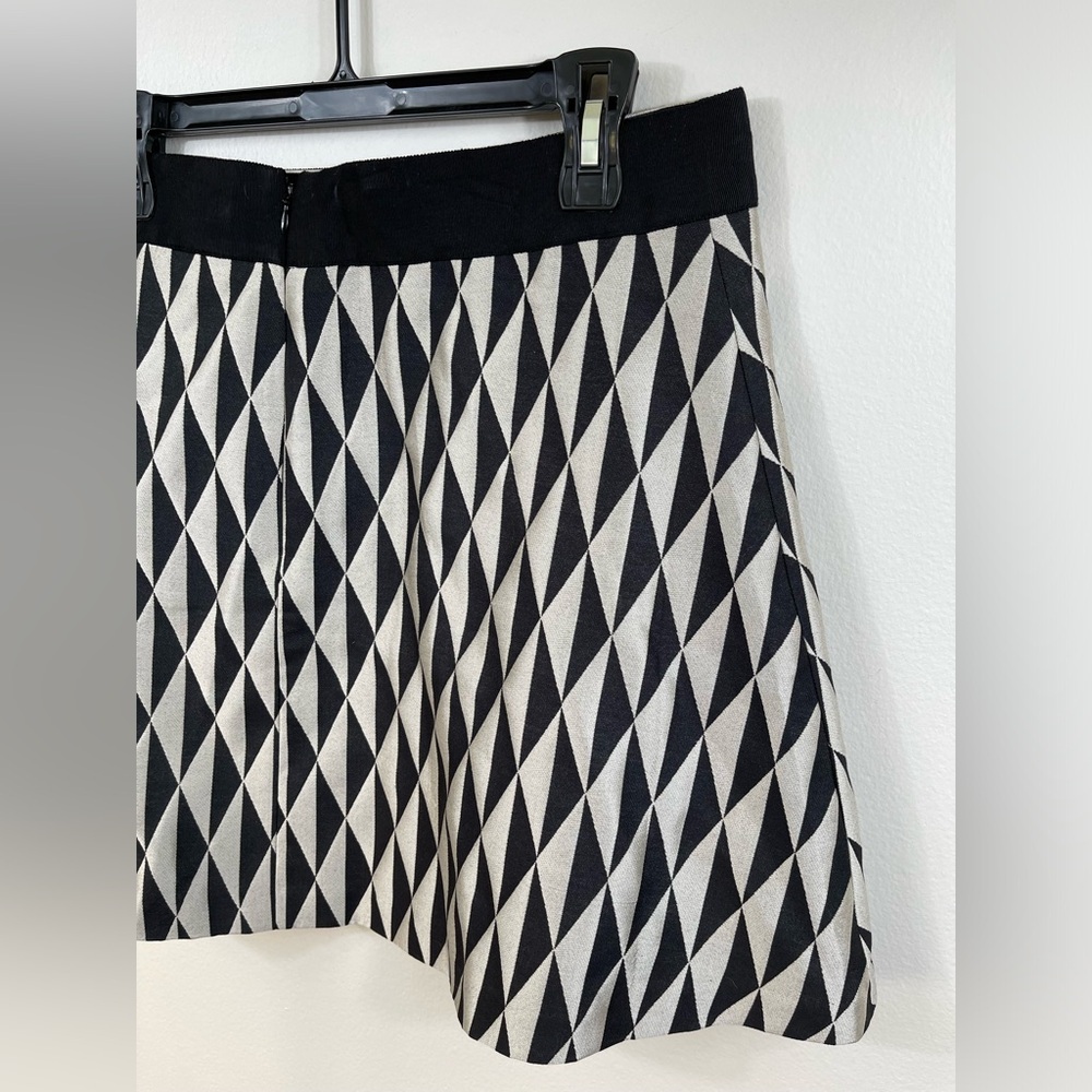 Geometric Black and White Mini Skirt Work Career Summer by BR Size 12 - Picture 8 of 12